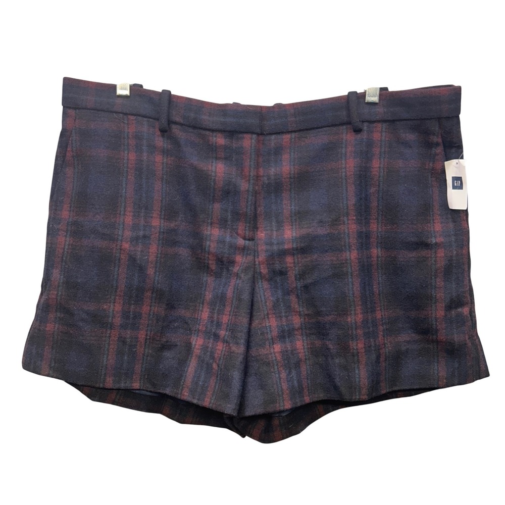 Gap Tailored Short Women 18 Regular Plaid Wool Blend NWT Dark Academia Preppy